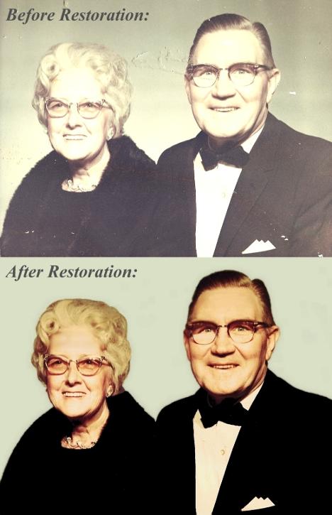 Before And After Photo Restoration Sample.